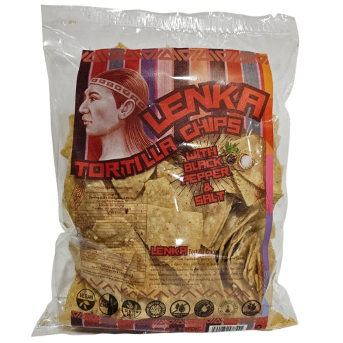 Lenka White Corn With Himalayan Pink Salt and Black Pepper Tortilla Chips