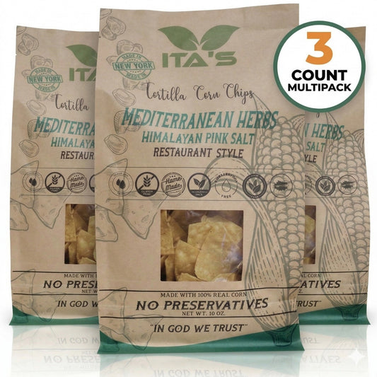 Ita's Tortillas Chips With Mediterranean Herbs and Pink Salt